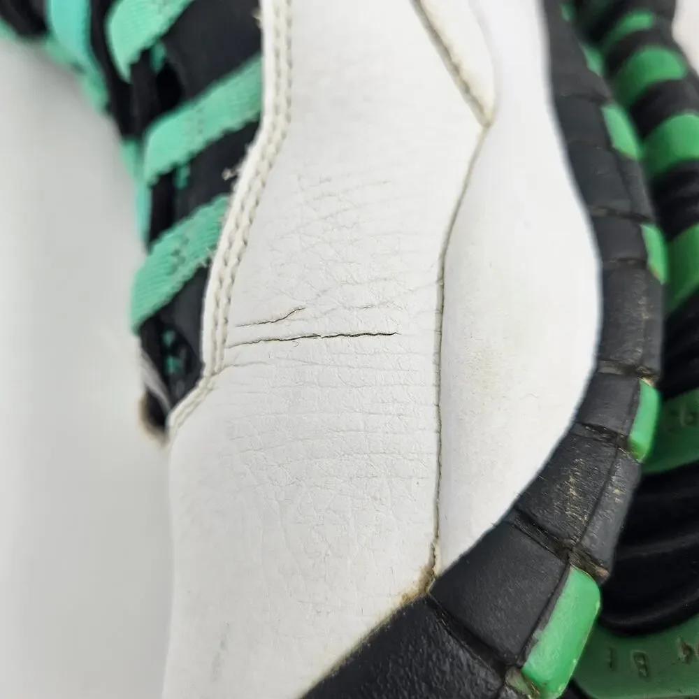 Nike Air Jordan 10 Retro Verde White Green Sneakers‎ Youth 6Y Fair Condition